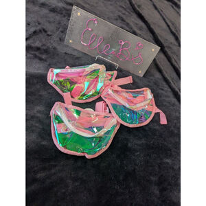 NWT Pink Clear Iridescent Fanny Pack- Set of 3